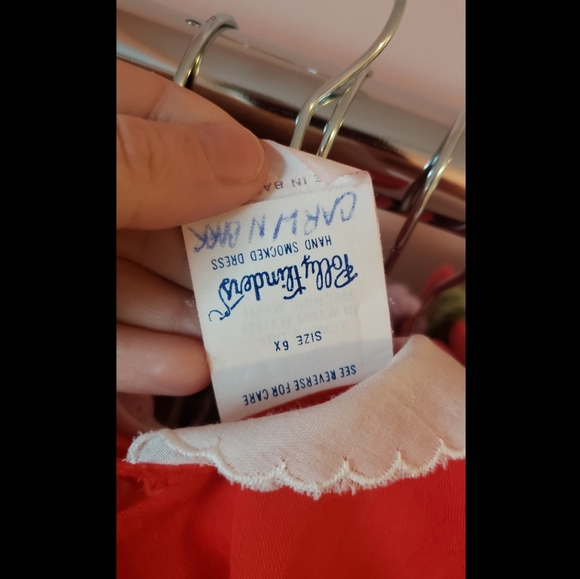 VINTAGE Polly Flinders Red Christmas dress 6X - Picture 3 of 6